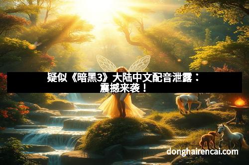 疑似《暗黑3》大陆中文配音泄露：震撼来袭！